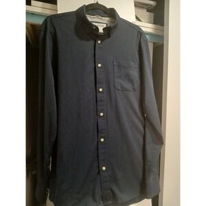 Poncho Shirt Men Medium Slim Fit Performance Navy Blue Nylon Spandex